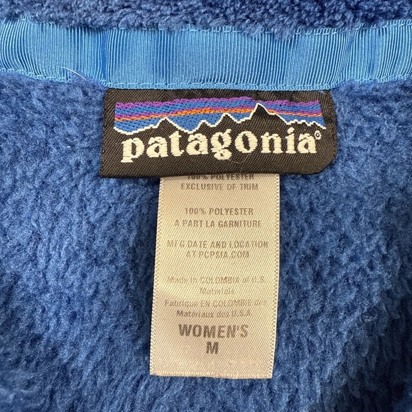 SWEATER JACKET Patagonia Women MEDIUM Snap T Pullover Furry Fleece - Picture 3 of 8
